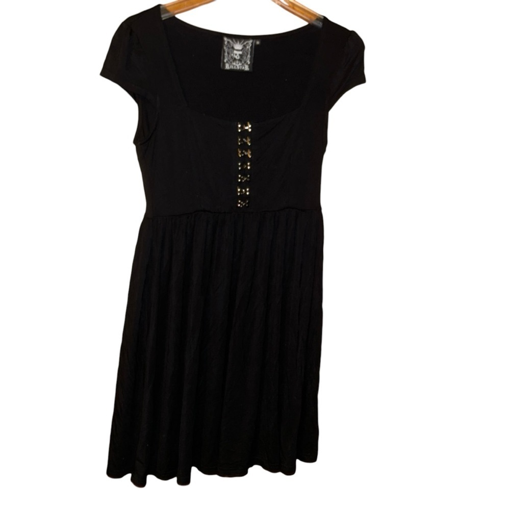 Killstar PUNK-TURED BABYDOLL Black stretch DRESS Goth size Small S